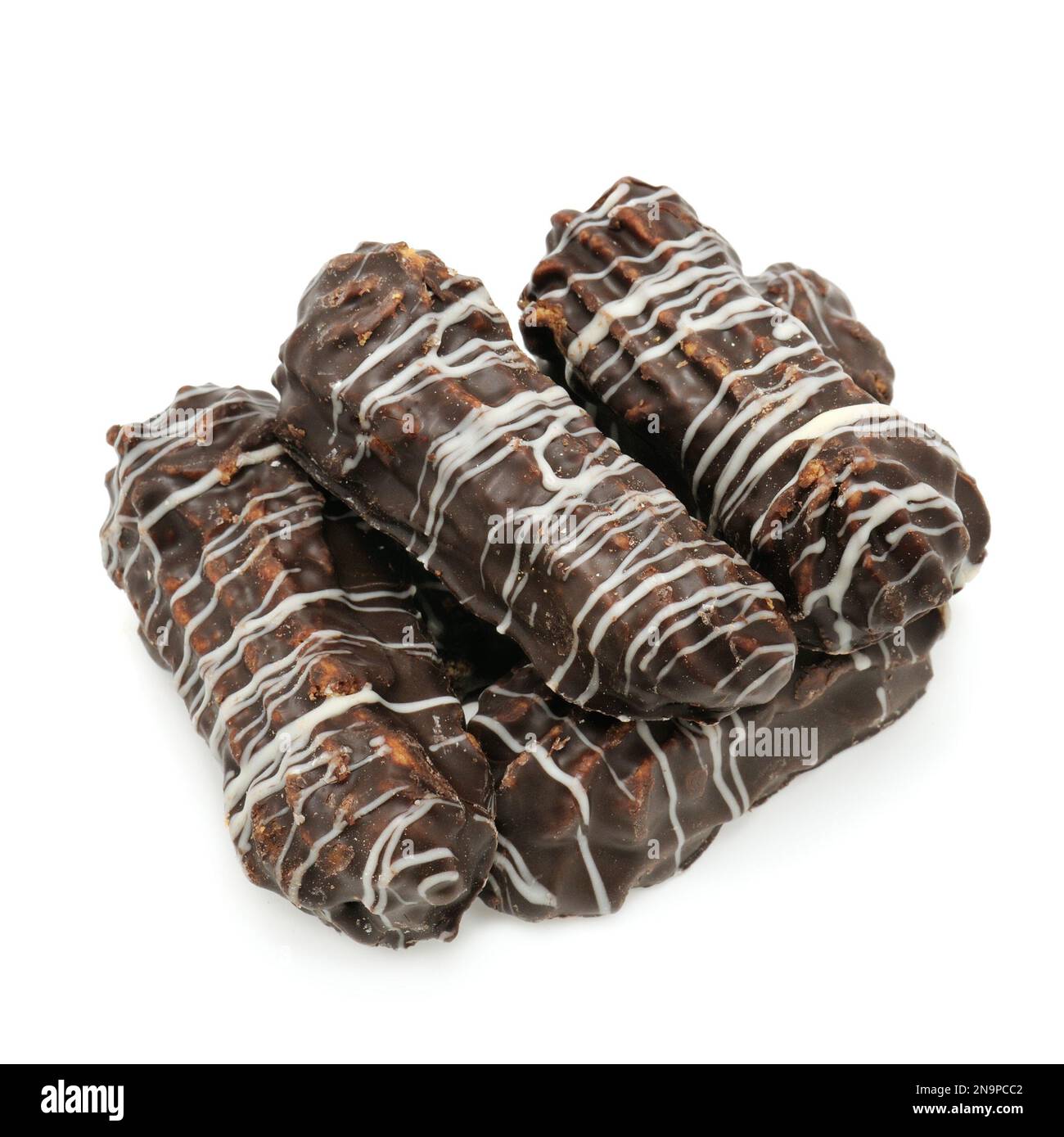 biscotti al cioccolato isolati su sfondo bianco Foto Stock