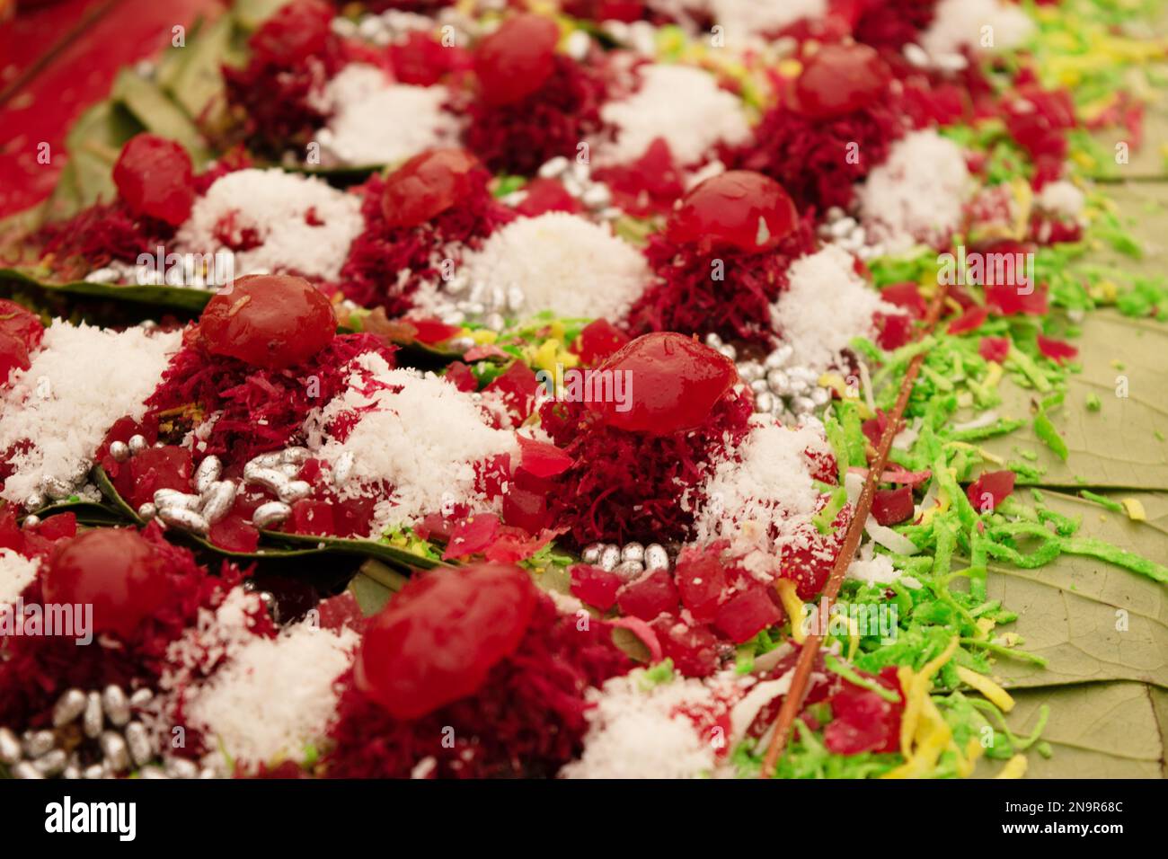 Primo piano di Sweet paan al negozio Foto Stock