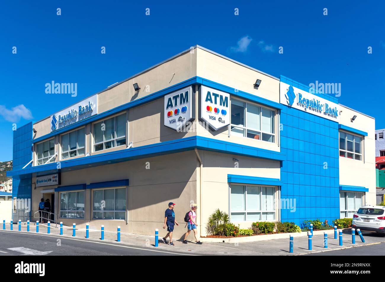 Republic Bank (ex Scotiabank), Wickham's Cay, Road Town, Tortola, British Virgin Islands (BVI), piccole Antille, Caraibi Foto Stock