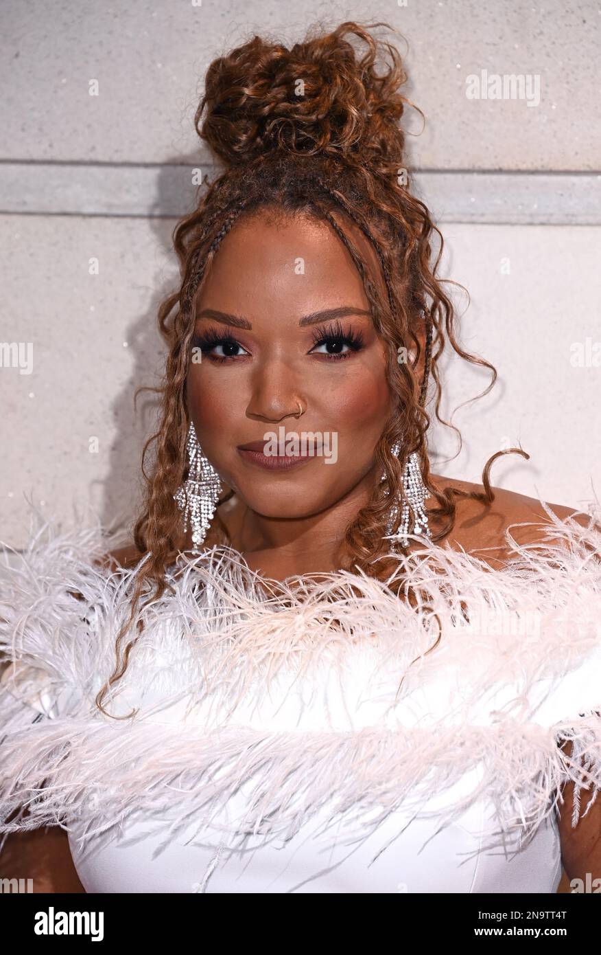 Londra, Regno Unito. 12th Feb, 2023. 12th febbraio 2023, Londra, Regno Unito. Marisha Wallace arriva al 2023° WhatÕs on Stage Awards, Prince Charles Theatre, Londra. Credit: Doug Peters/Alamy Live News Foto Stock