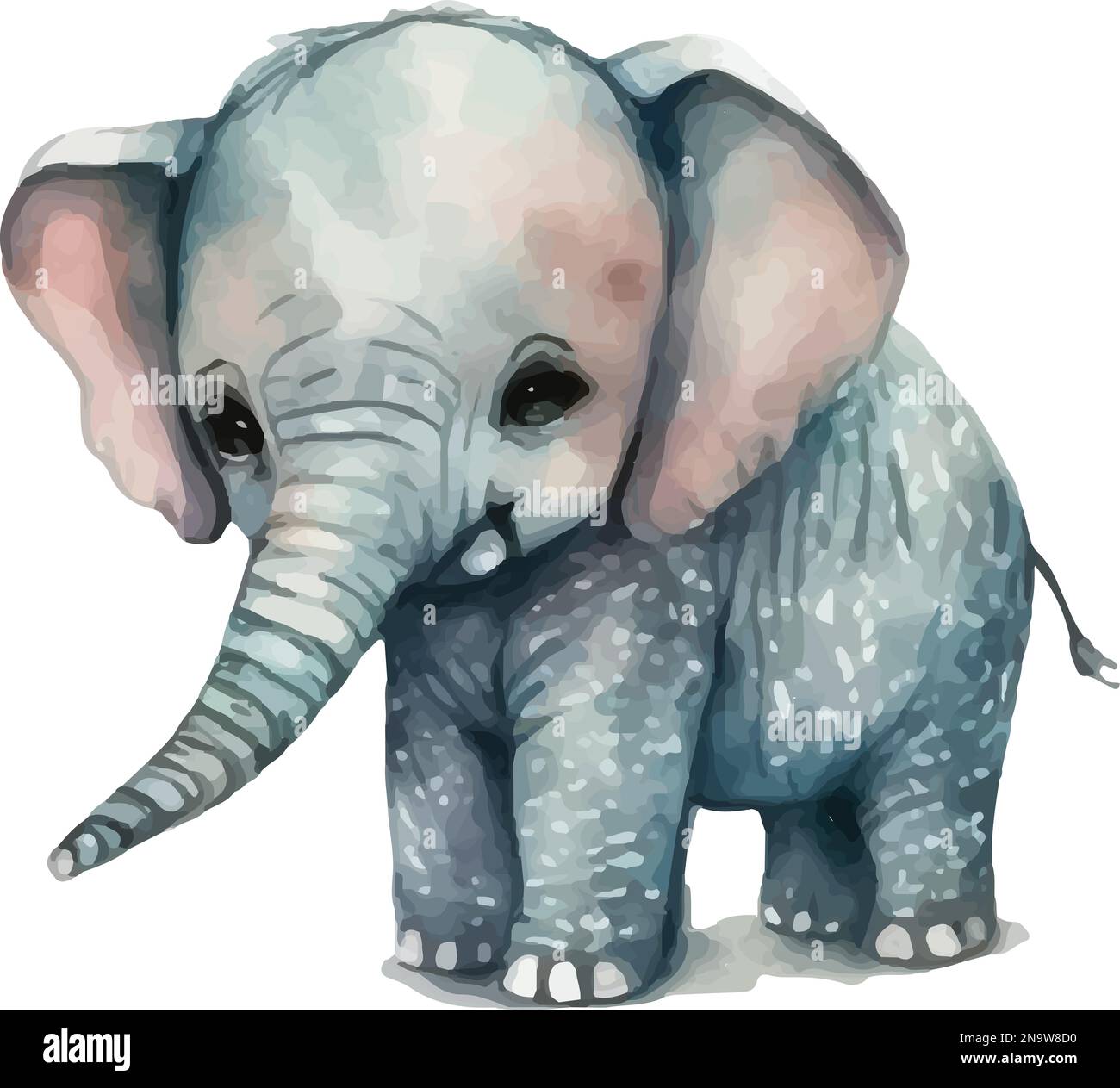 Acquerello dell'elefante del bambino Illustrazione Vettoriale