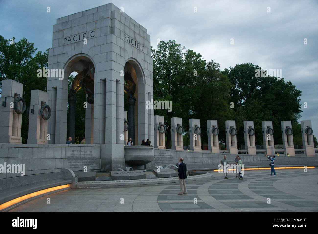 World War II Memorial a Washington, DC, USA; Washington, District of Columbia, Stati Uniti d'America Foto Stock