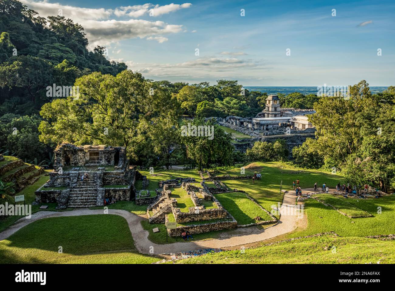 Tempio del conte rovine della città maya di Palenque; Chiapas, Messico Foto Stock
