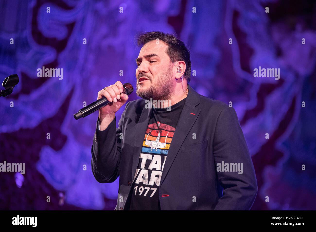 Barcellona, Spagna. 2023.02.10. Concerto per il 25° anniversario della cantante Ismael Serrano con amici al Palau de la Música. Foto Stock