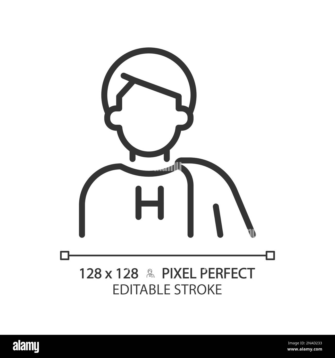 Icona Hero pixel Perfect Linear Illustrazione Vettoriale