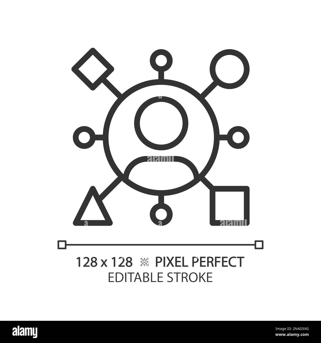 Icona lineare pixel Perfect archetype Illustrazione Vettoriale