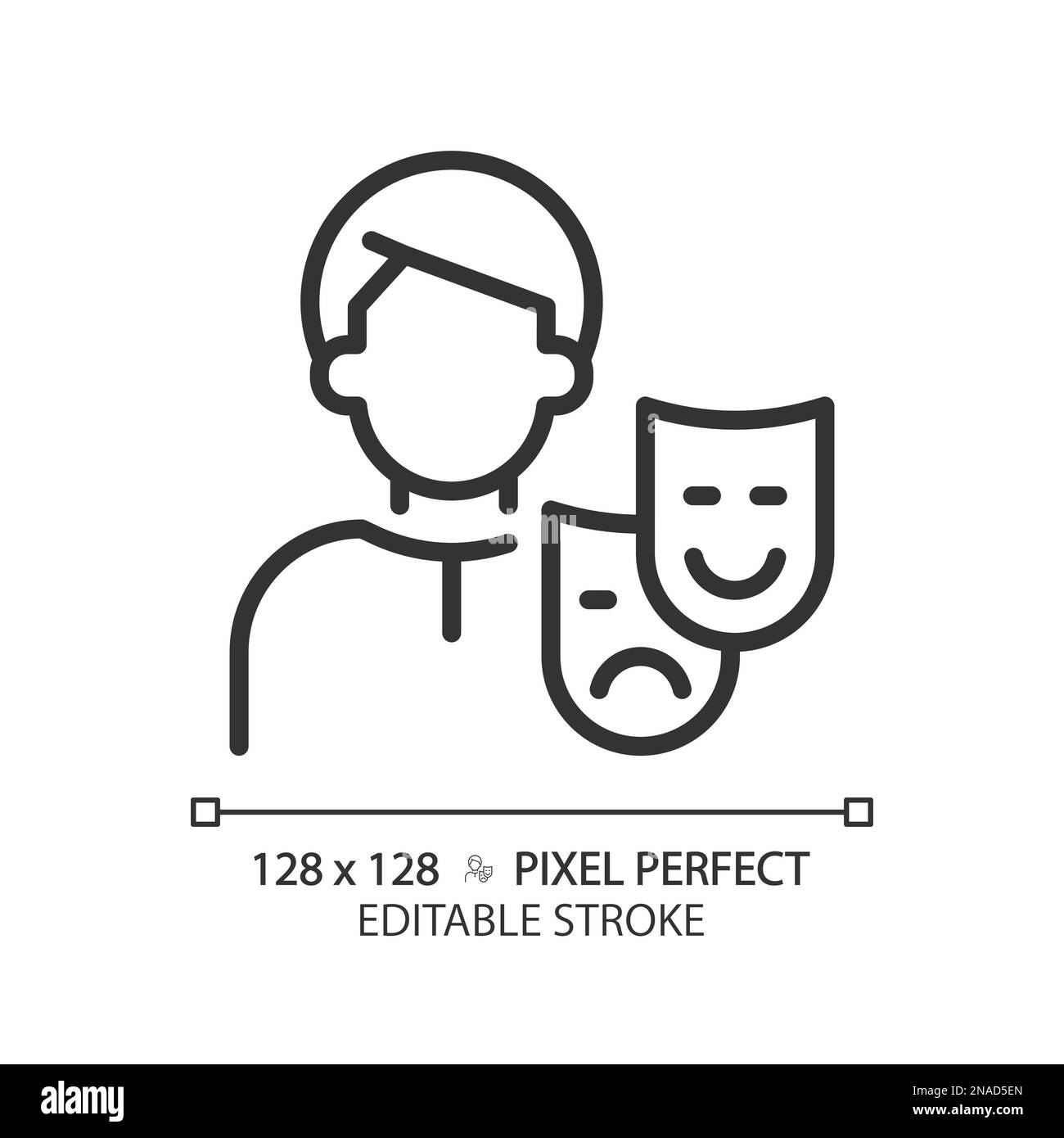 Icona lineare perfetta pixel persona Illustrazione Vettoriale