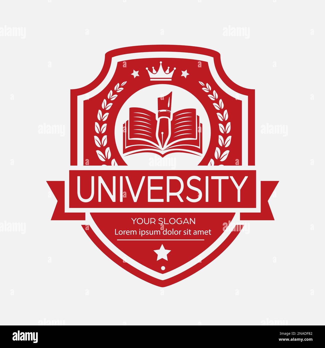 Modello di medaglione per l'università. Un segno di un istituto di formazione per la progettazione creativa di diplomi, certificati, diplomi, siti web, applica Illustrazione Vettoriale