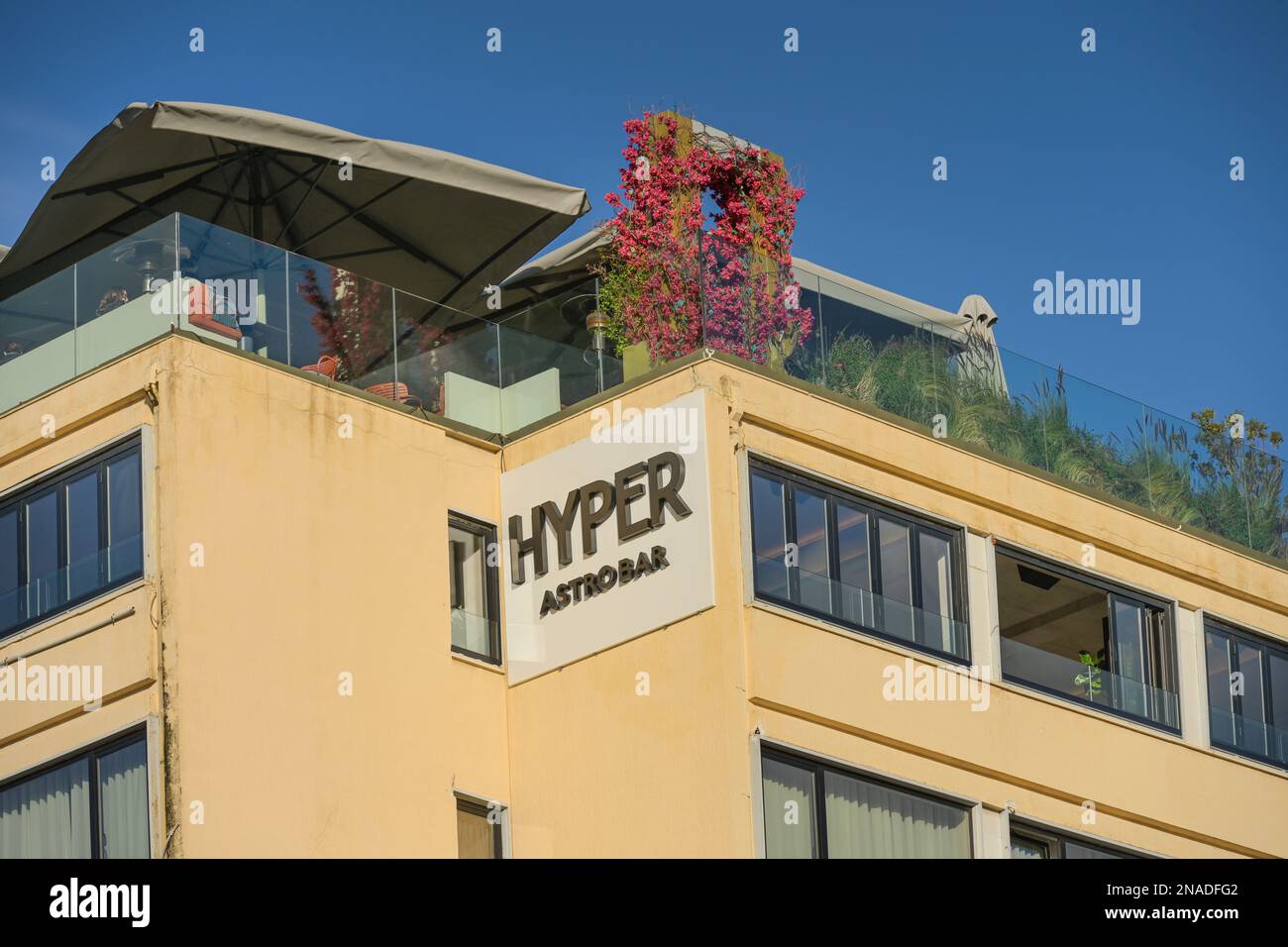 Dachrestaurant Hyper Astrobar, Monastiraki-Platz, Athen, Griechenland Foto Stock