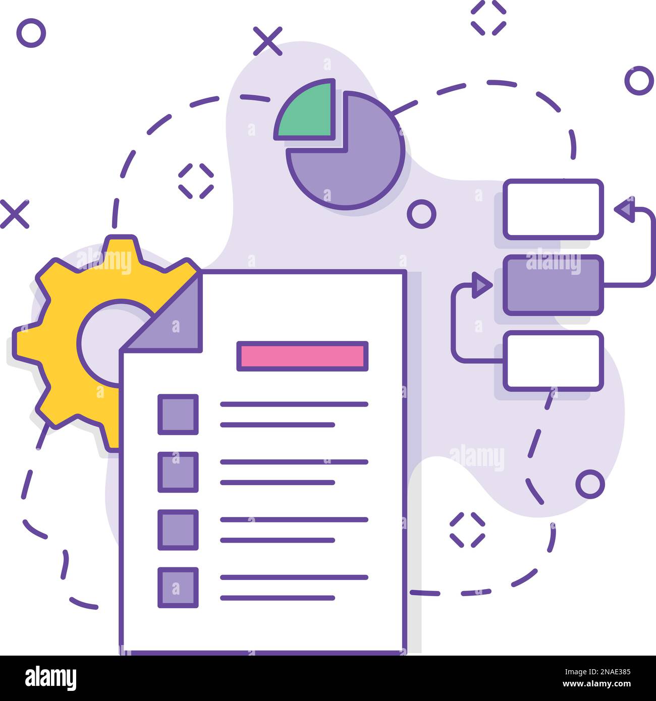 Piccolo obiettivo conversione in obiettivo aziendale vettore design, business corporate partnership congiunta Vendita e Marketing management priorità strategiche Illustrazione Vettoriale