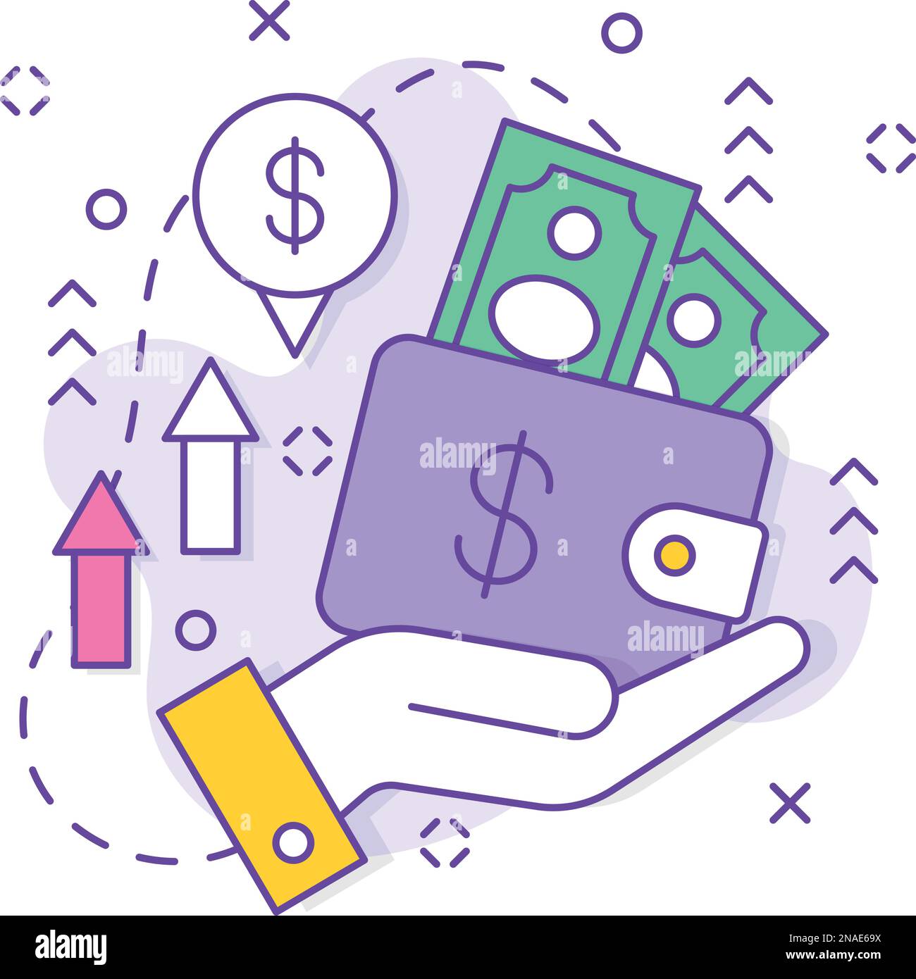 Investimenti di capitale di rischio disegno vettoriale, società di affari Partnership congiunte Vendite e Marketing management concetto di sponsorizzazione aziendale Illustrazione Vettoriale