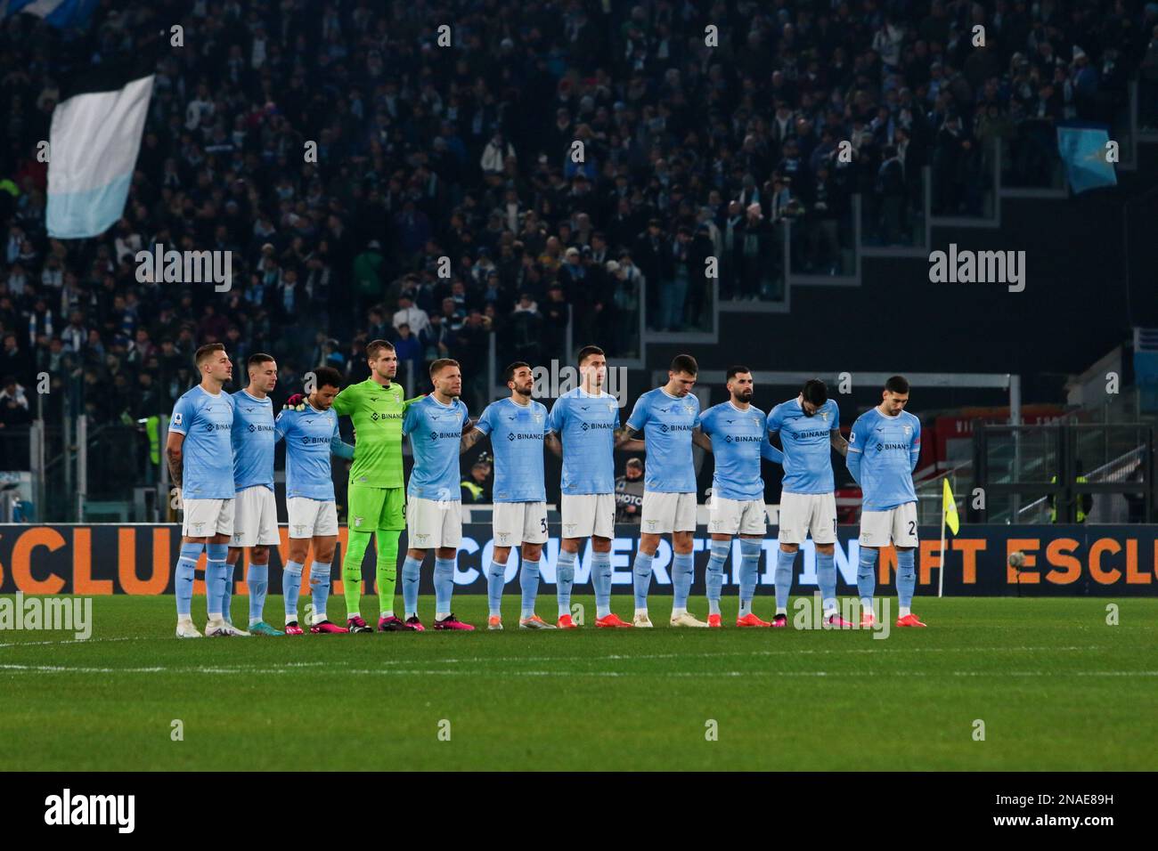 Stadio Olimpico, Roma, Italia, 11 febbraio 2023, ss lazio team durante SS Lazio vs Atalanta BC - calcio italiano Serie A match Foto Stock