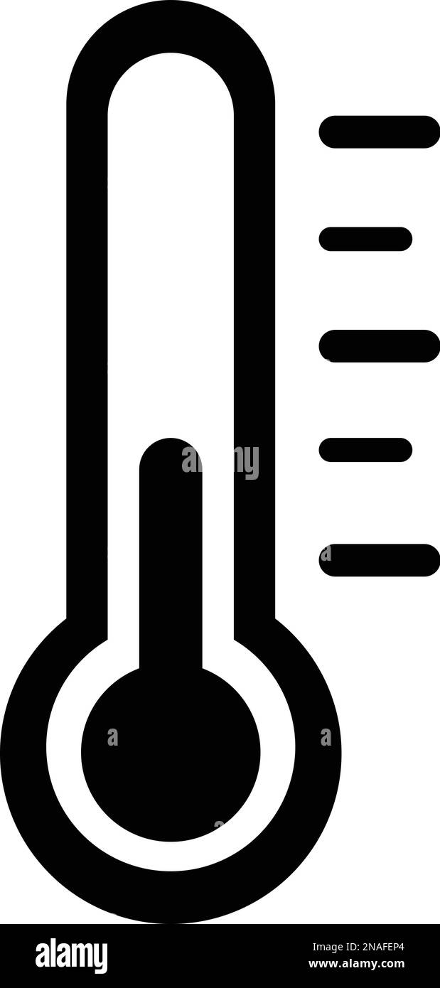 Termometro caldo freddo simbolo. Segnale meteo. Icona dell'apparecchiatura di misurazione della temperatura. Simbolo della scala della temperatura. oggetto singolo Illustrazione Vettoriale