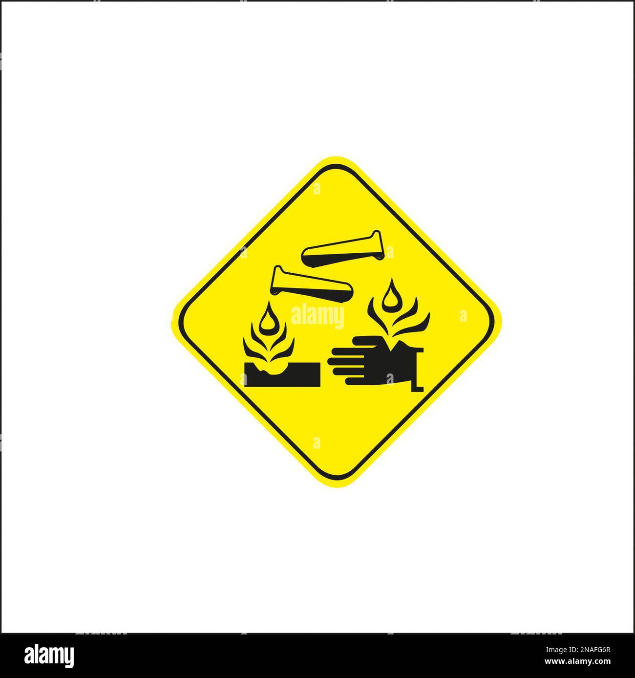 Etichetta della sostanza corrosiva Foto Stock