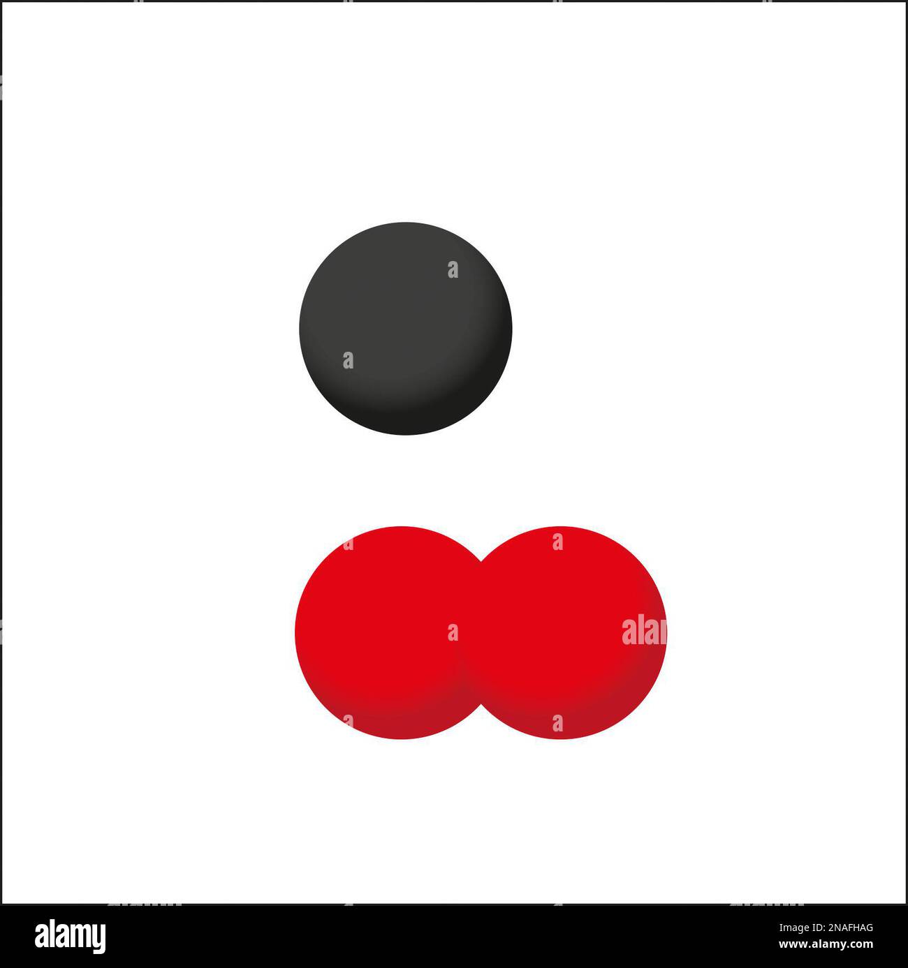 Atomo di carbonio e molecola di ossigeno Foto Stock