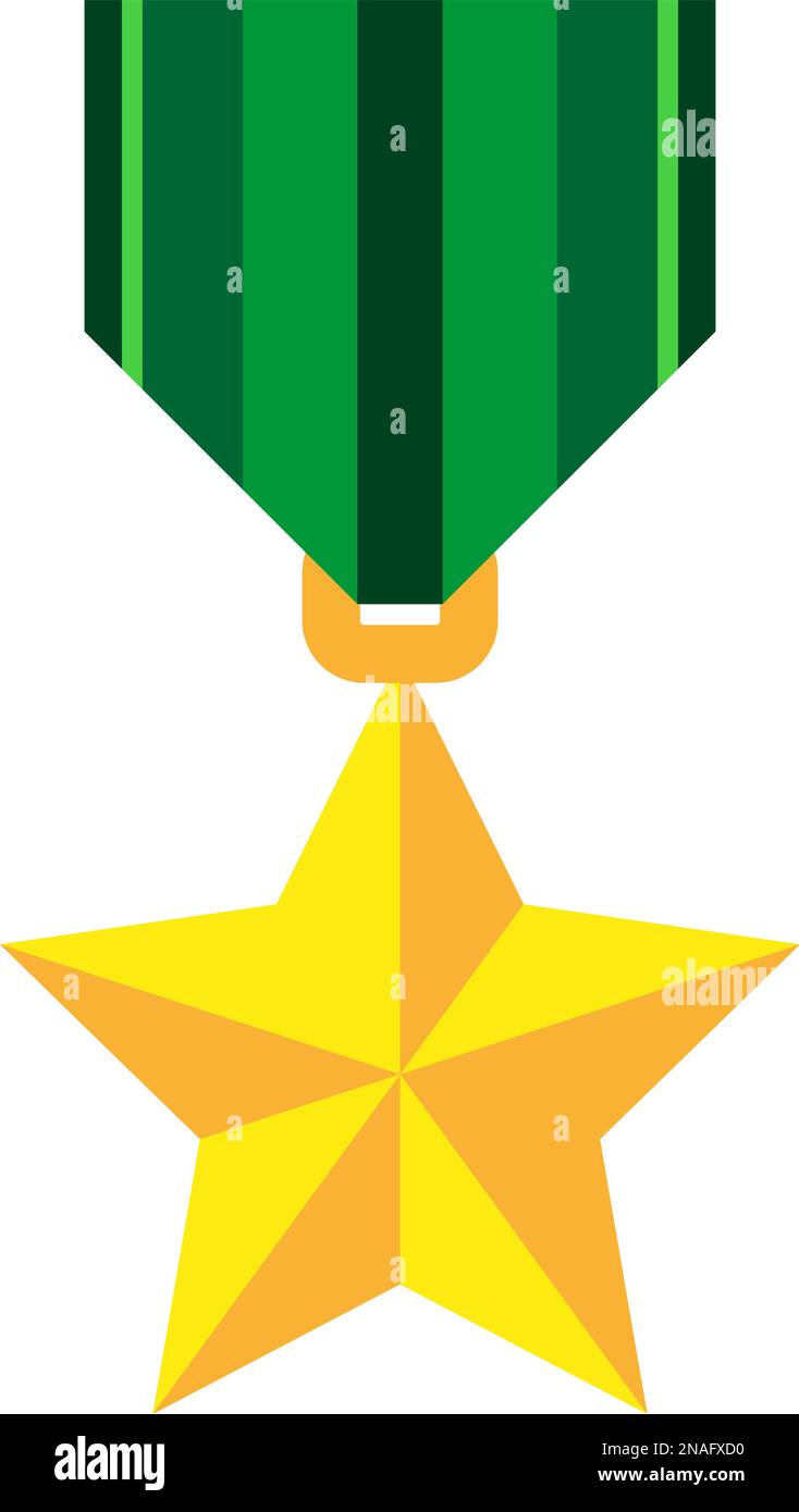 Medaglia d'oro a forma di stella. Illustrazione vettoriale Illustrazione Vettoriale