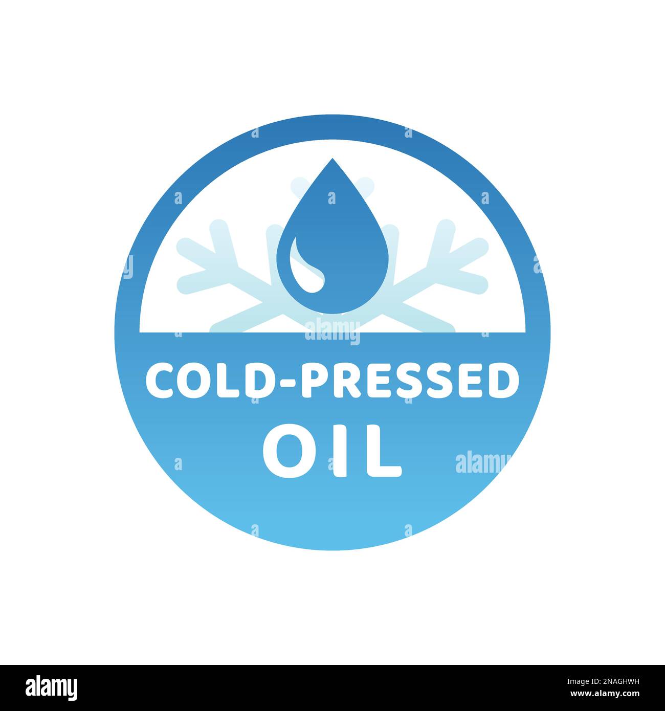 Etichetta vettore olio pressato a freddo. Badge tag premuto a freddo. Illustrazione Vettoriale