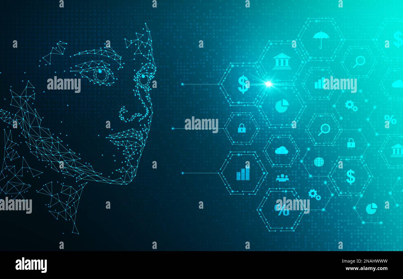 Intelligenza artificiale e apprendimento automatico nei mercati finanziari e finanziari - tecnologie innovative per valutare il rischio finanziario e i rendimenti sulla base di Foto Stock