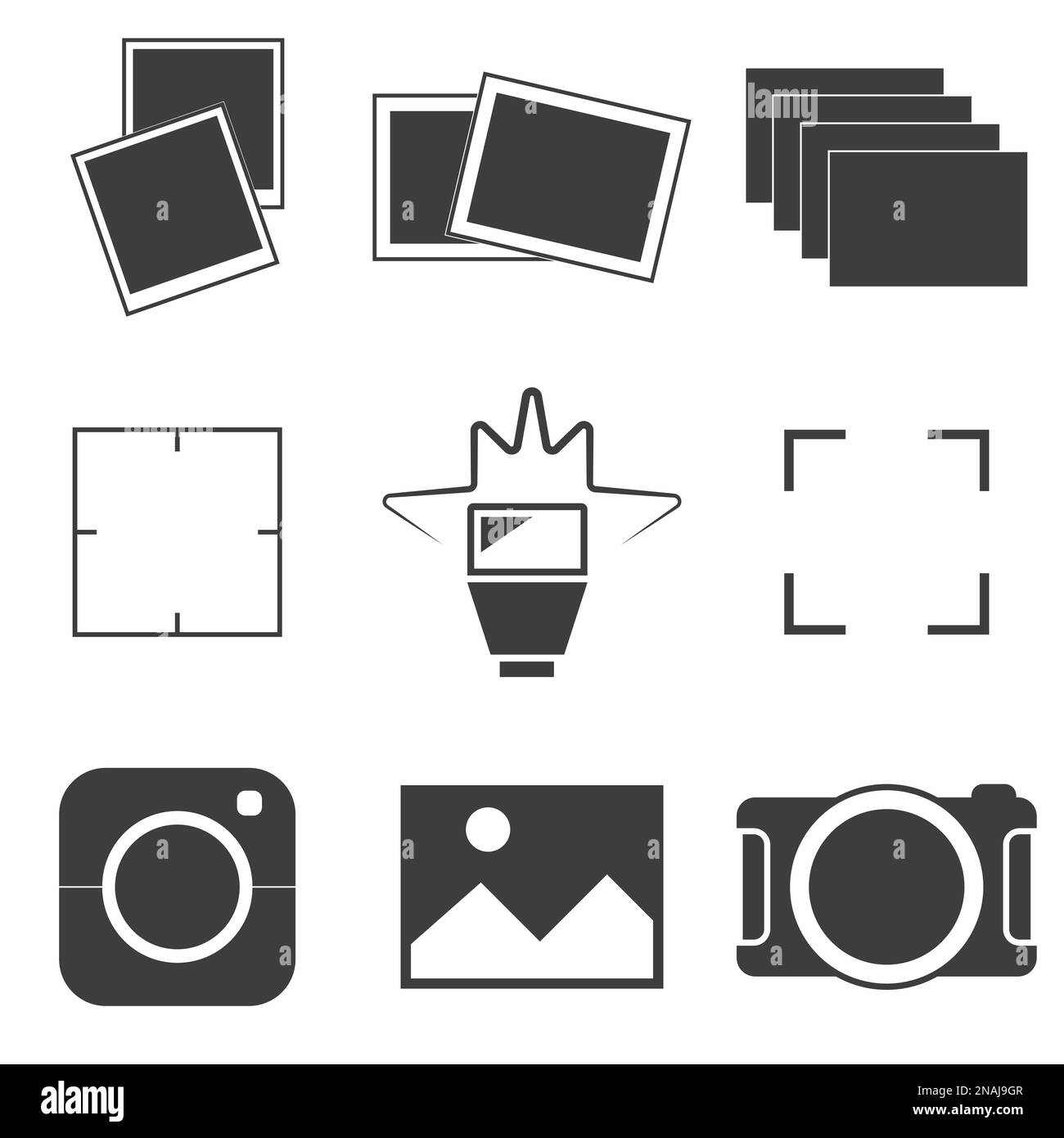 Set di oggetti sul tema della foto Illustrazione Vettoriale