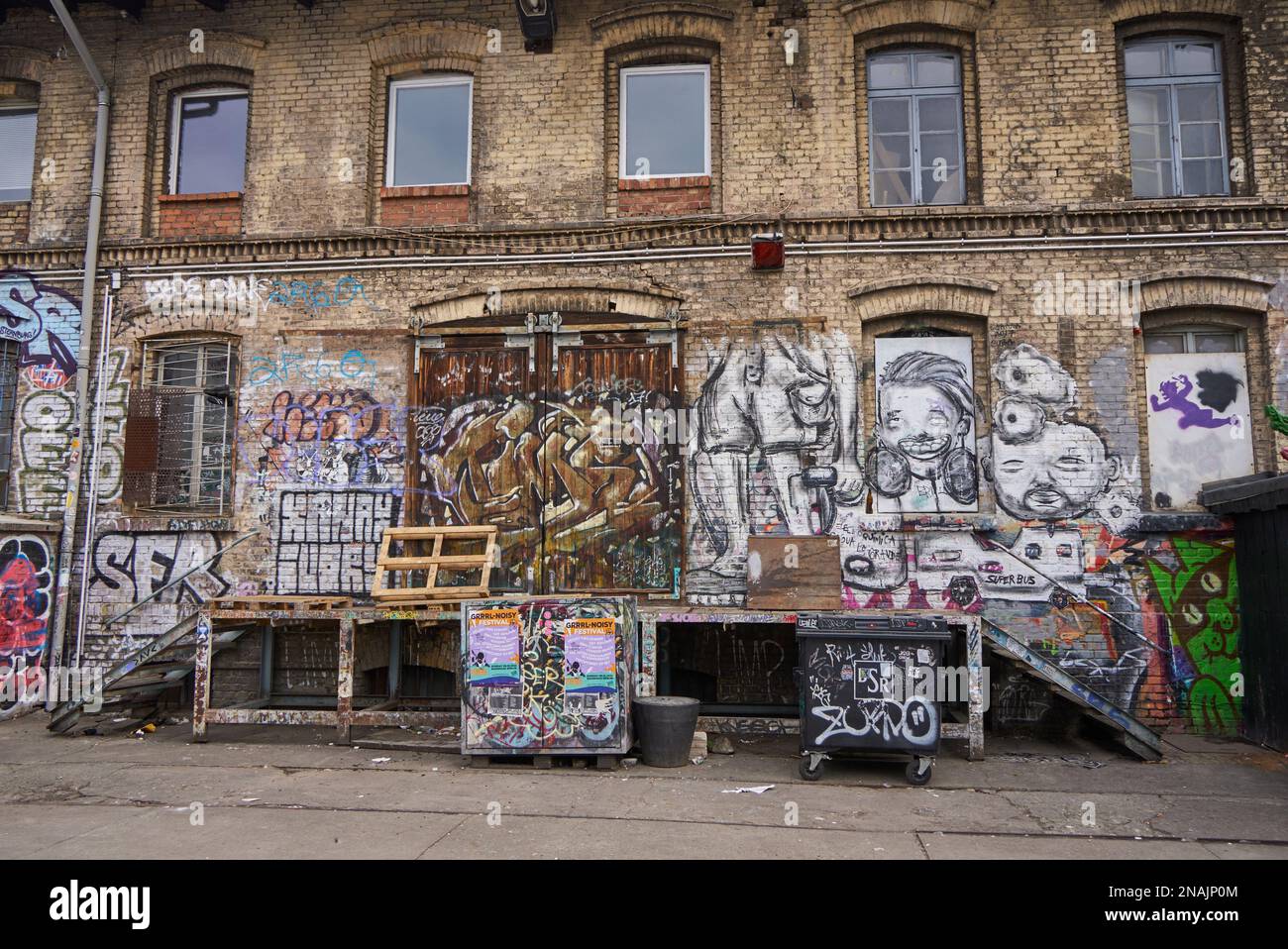 Il Graffiti sulla RAW-Gelaende in via Berlino Foto Stock