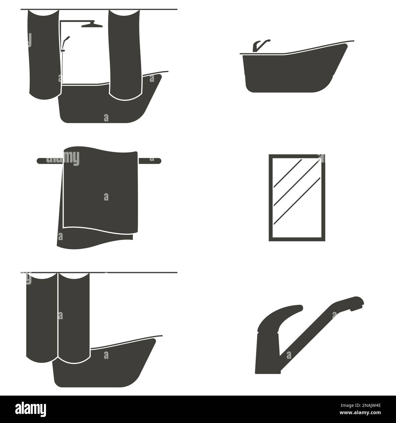 Set di oggetti sul tema del bagno Illustrazione Vettoriale