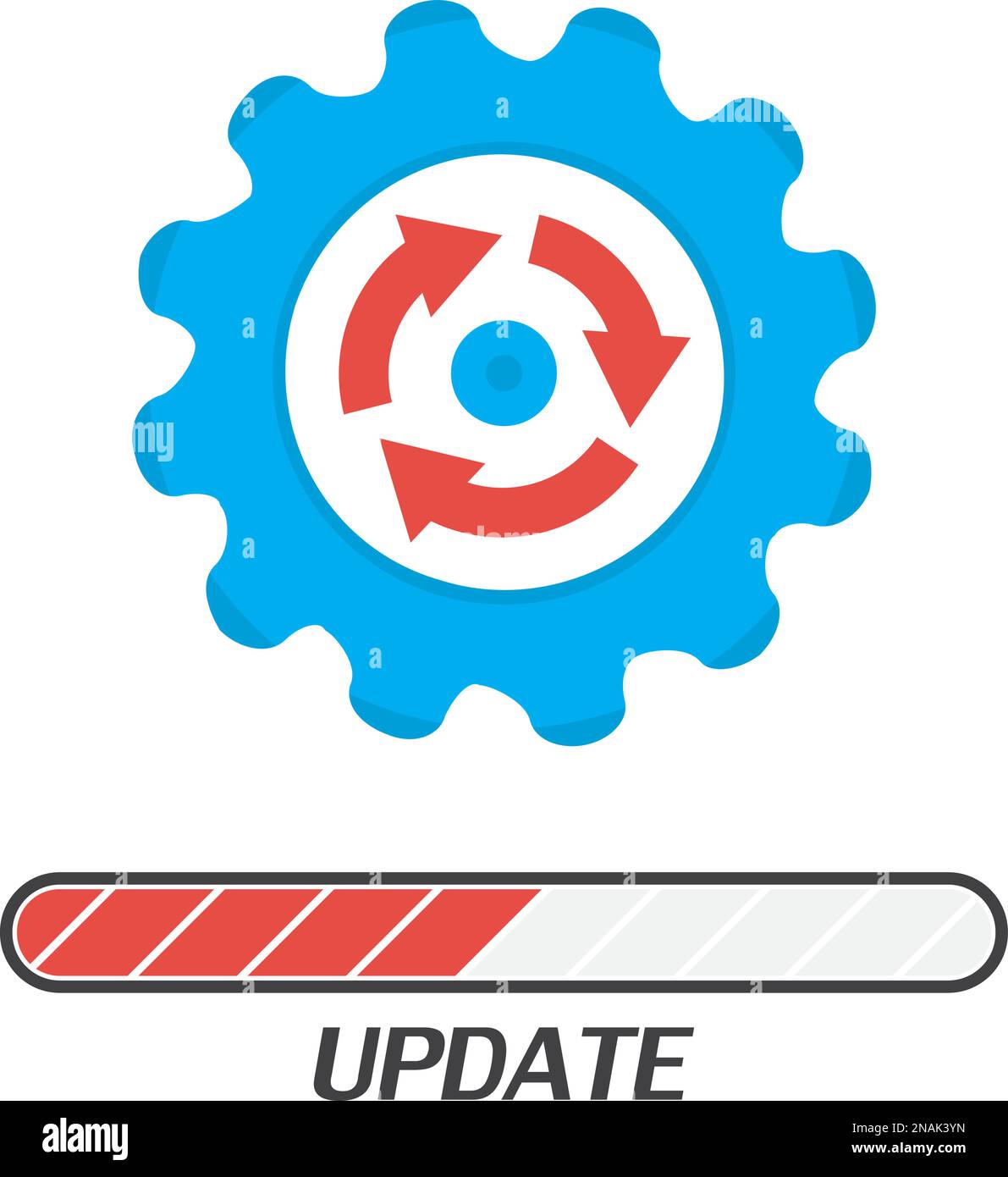 Moderna illustrazione vettoriale del disegno a linea piatta modificabile, concetto di icona di avanzamento dell'applicazione di aggiornamento, per grafica e web design Illustrazione Vettoriale