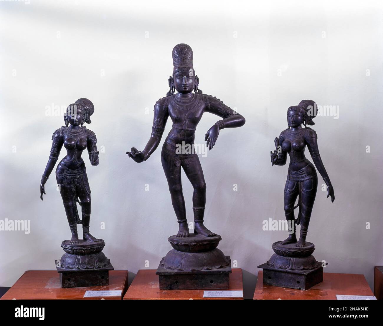 Rukmani-Krishna, sculture in bronzo Sathyabama - 16th ° secolo Foto Stock