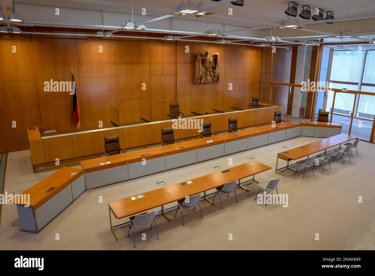 Corte di giustizia della Corte costituzionale federale, Karlsruhe, Baden-Wuerttemberg, Germania Foto Stock