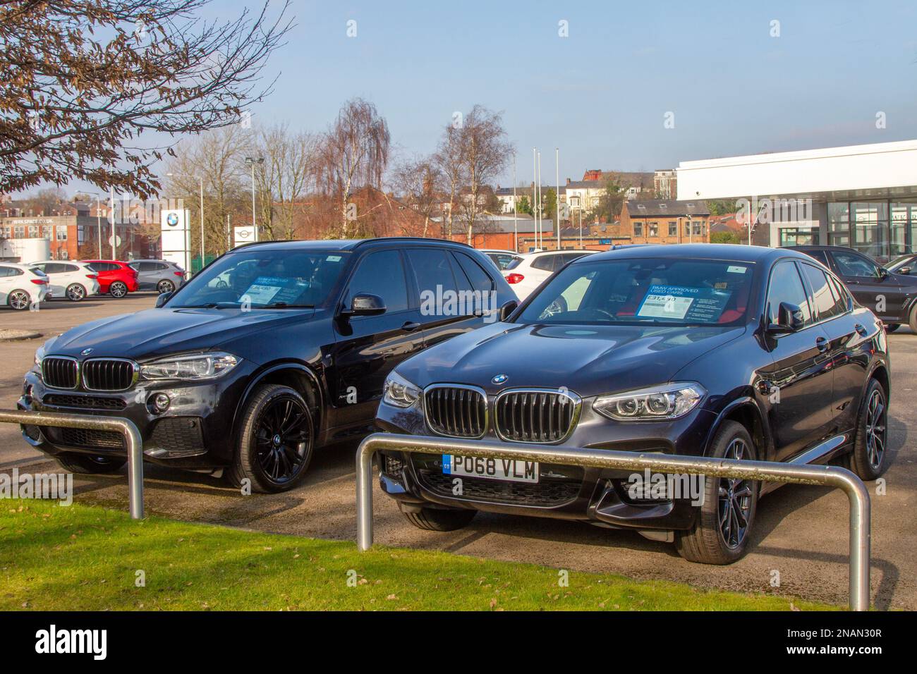 BMW nuove auto usate e approvate presso la concessionaria BOWKER di Preston, Regno Unito Foto Stock