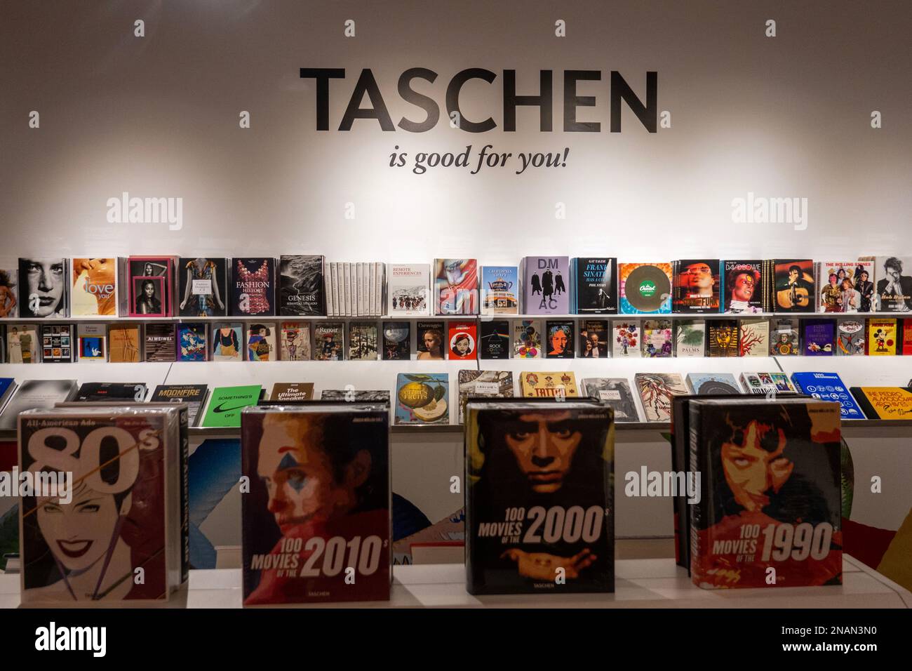 Libreria Taschen nel quartiere del confezionamento della carne di Manhattan, New York Foto Stock