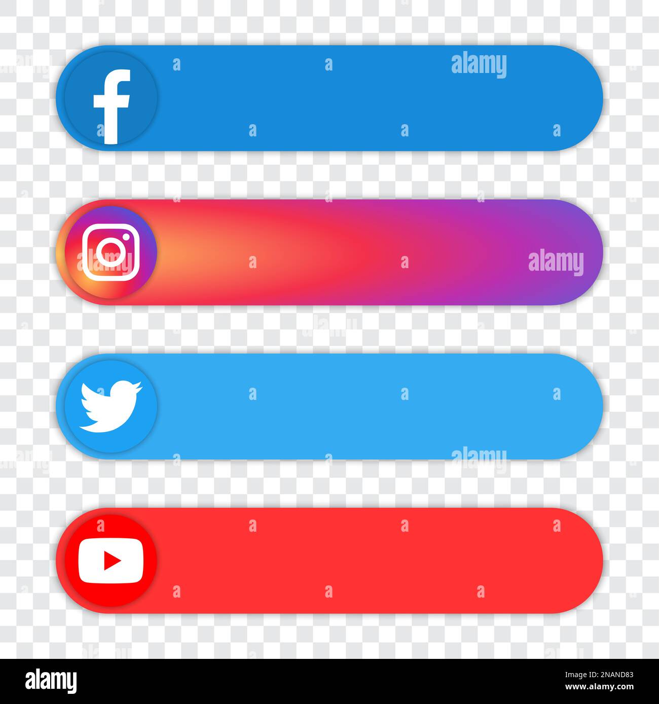 Set di popolari logo dei social media - facebook, instagram, twitter, youtube Illustrazione Vettoriale