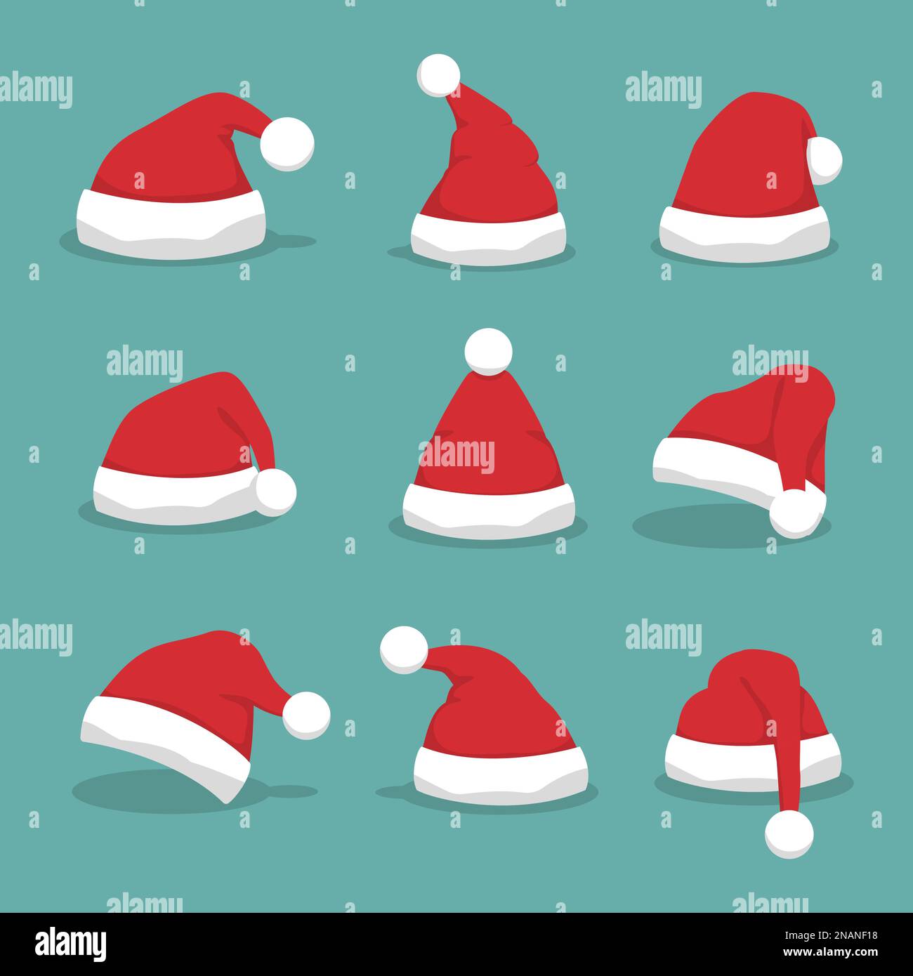 Cappello di Santa con ombra in un design piatto Illustrazione Vettoriale