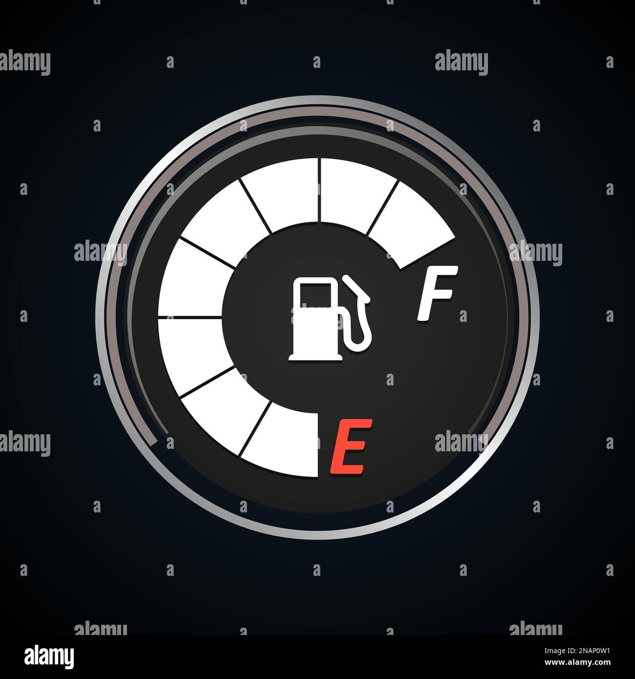 Icona dell'indicatore di livello carburante. Indicatore benzina. Illustrazione vettoriale Illustrazione Vettoriale