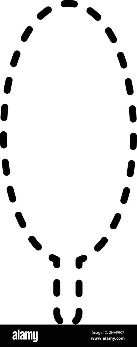 Tracciando le linee tratteggiate albero contorno forma per prescolare e scuola materna ragazzi foglio di lavoro elemento per disegno e la pratica di scrittura Illustrazione Vettoriale