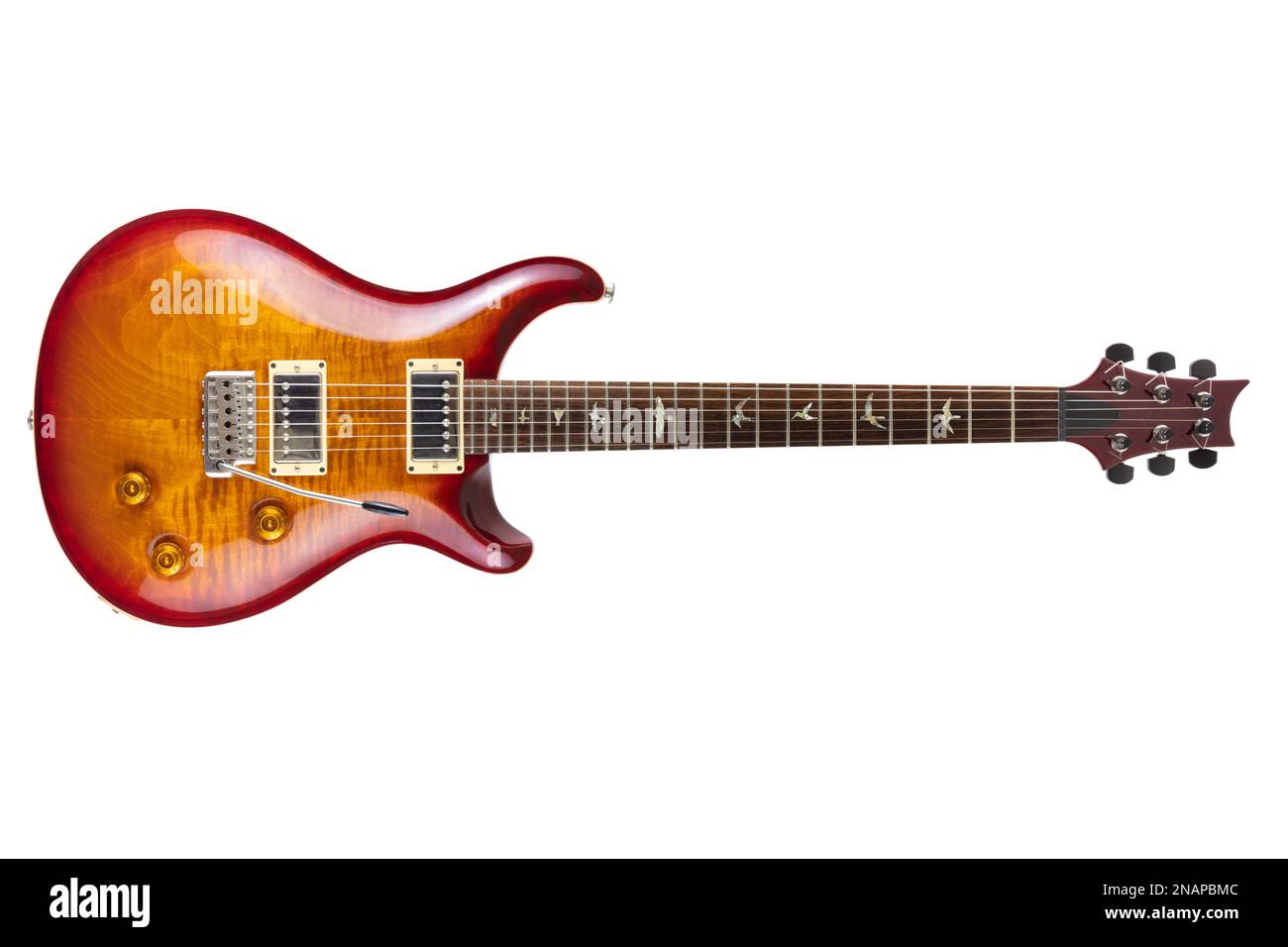 Chitarra elettrica chitarra, chitarra ritagliata chitarra su sfondo bianco PRS Custom 22 chitarra Foto Stock