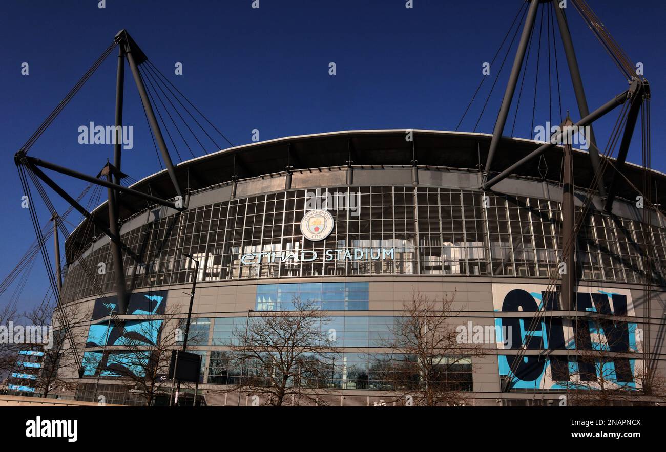 Manchester, Inghilterra 13th febbraio 2023 Stadio Etihad sede del Manchester City Football Club Stadium ©Ged Noonan/Alamy Foto Stock