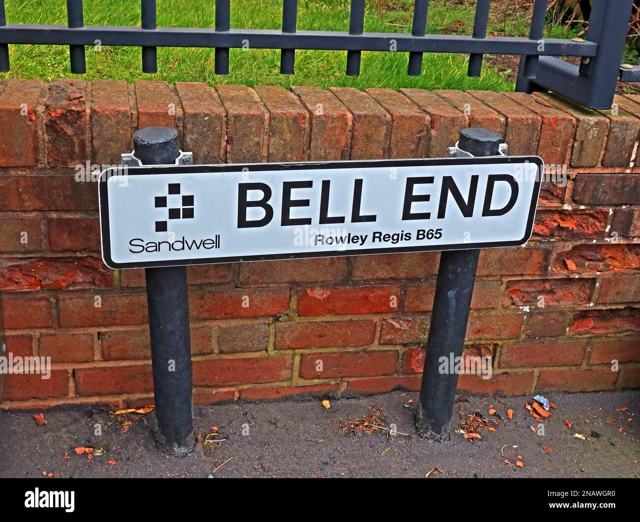 Bell End, cartello stradale a Rowley Village, Rowley Regis, Sandwell, West Midlands, Inghilterra, REGNO UNITO, B65 9LX Foto Stock