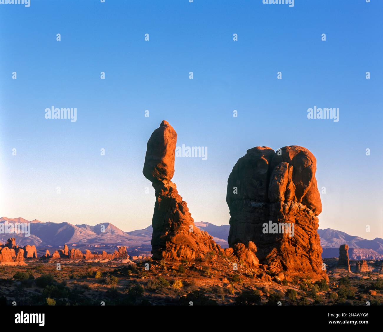 Equilibrato ROCK Arches National Park nello Utah Stati Uniti d'America Foto Stock