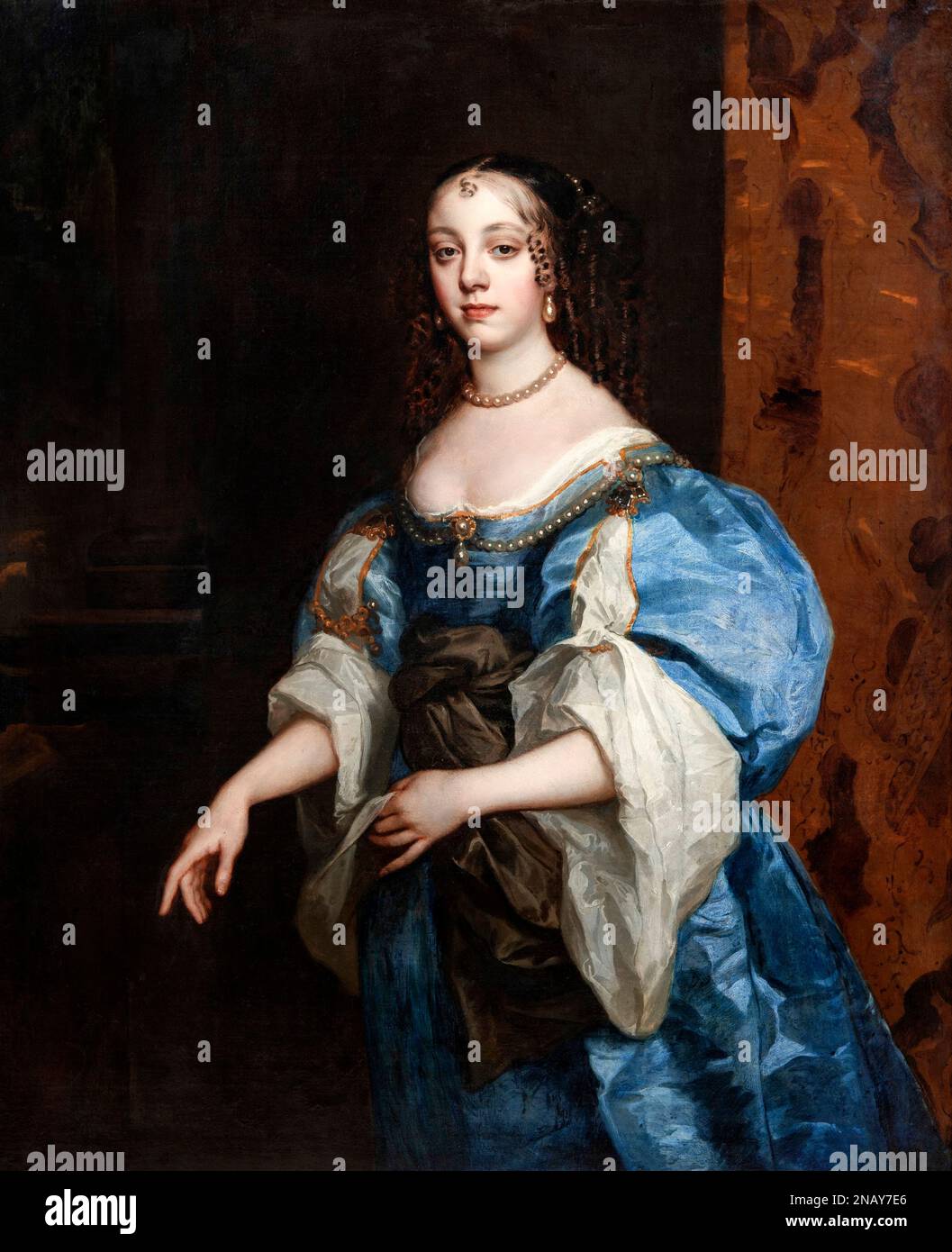 Caterina di Braganza (1638-1705), regina Consorte come moglie di re Carlo II Ritratto di Peter Lely, olio su tela Foto Stock