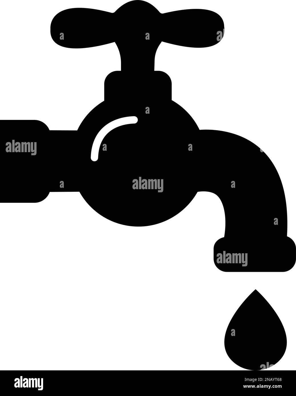 Icona rubinetto. Rubinetto dell'acqua. Rubinetto bagno simbolo piatto stile vettore stock. Acqua nulla Illustrazione Vettoriale