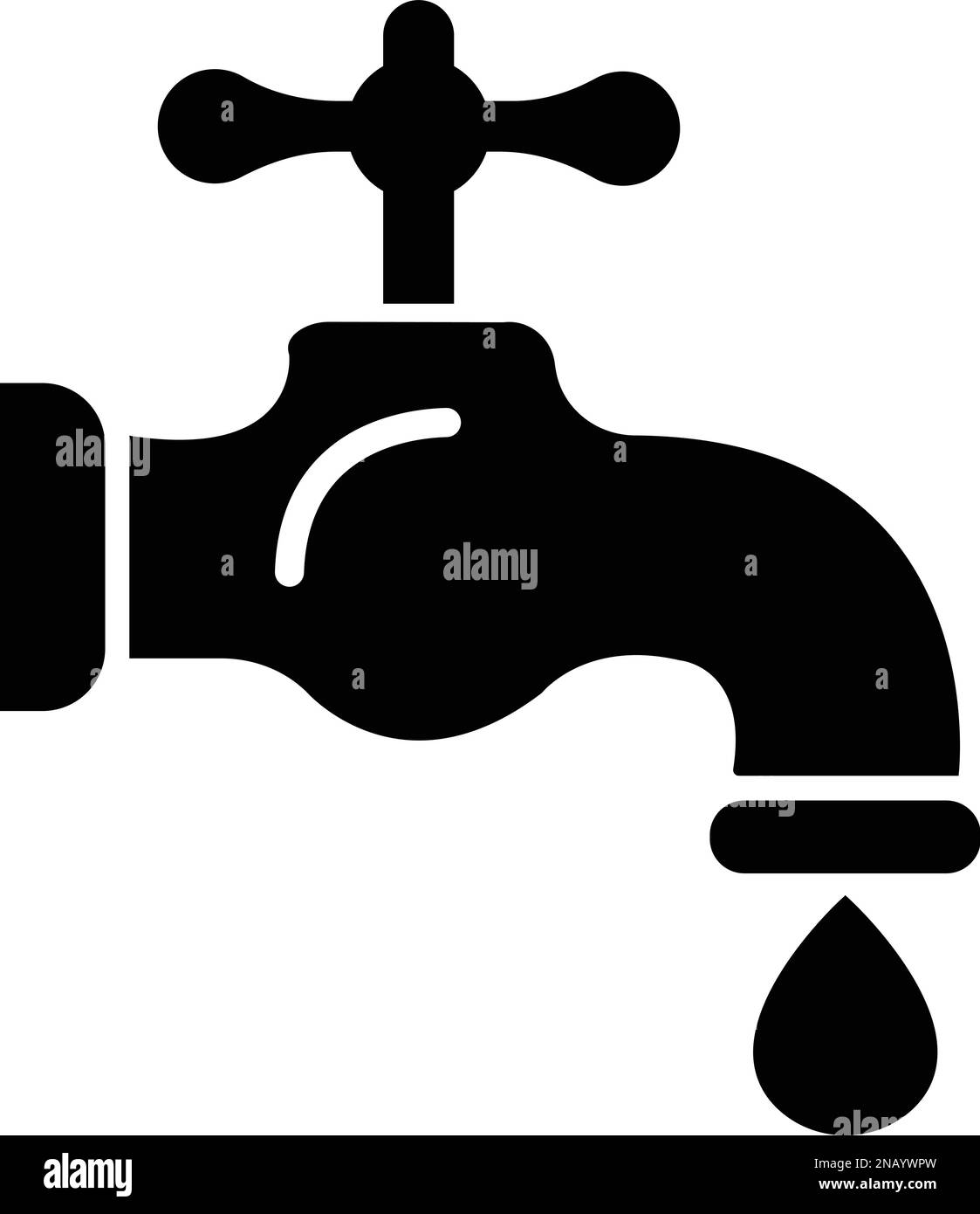 Icona rubinetto. Rubinetto dell'acqua. Rubinetto bagno simbolo piatto stile vettore stock. Acqua nulla Illustrazione Vettoriale