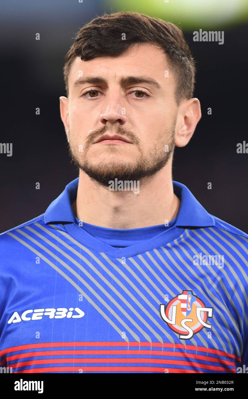 Napoli, Italia. 12 Feb, 2023. Alex Ferrari di US Cremonese durante la Serie A match tra SSC Napoli e US Cremonese allo Stadio Diego Armando Maradona Napoli Italia il 12 febbraio 2023. Credit: Franco Romano/Alamy Live News Foto Stock