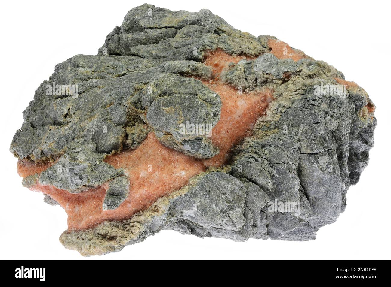 Gesso rosso di Werfen, Austria isolato su sfondo bianco Foto Stock