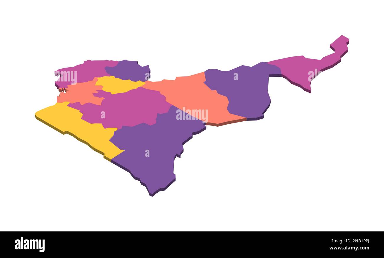 Camerun carta politica delle divisioni amministrative - regioni. Mappa ...