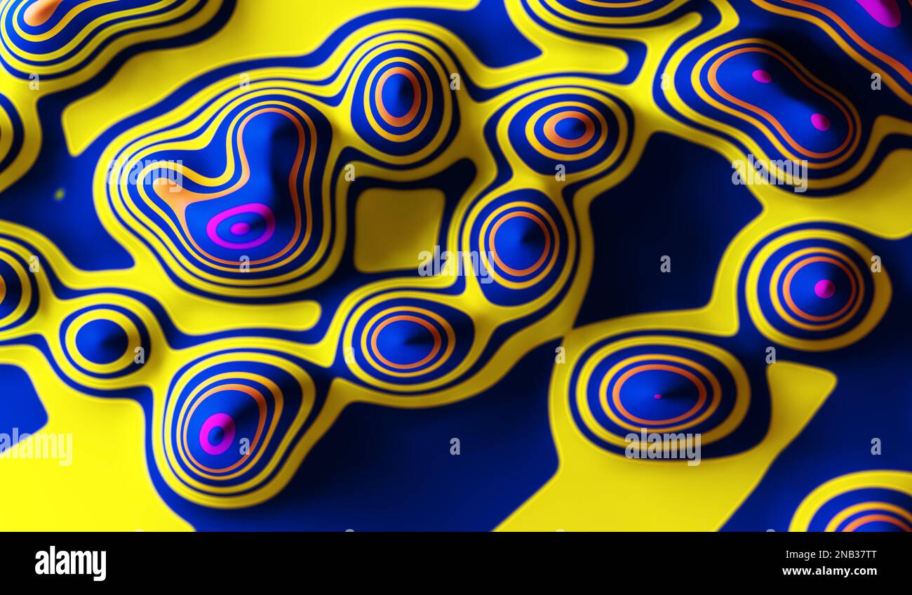 Linee colorate e forme astratte design.Abstract backgroud.3D illustrazione. Foto Stock