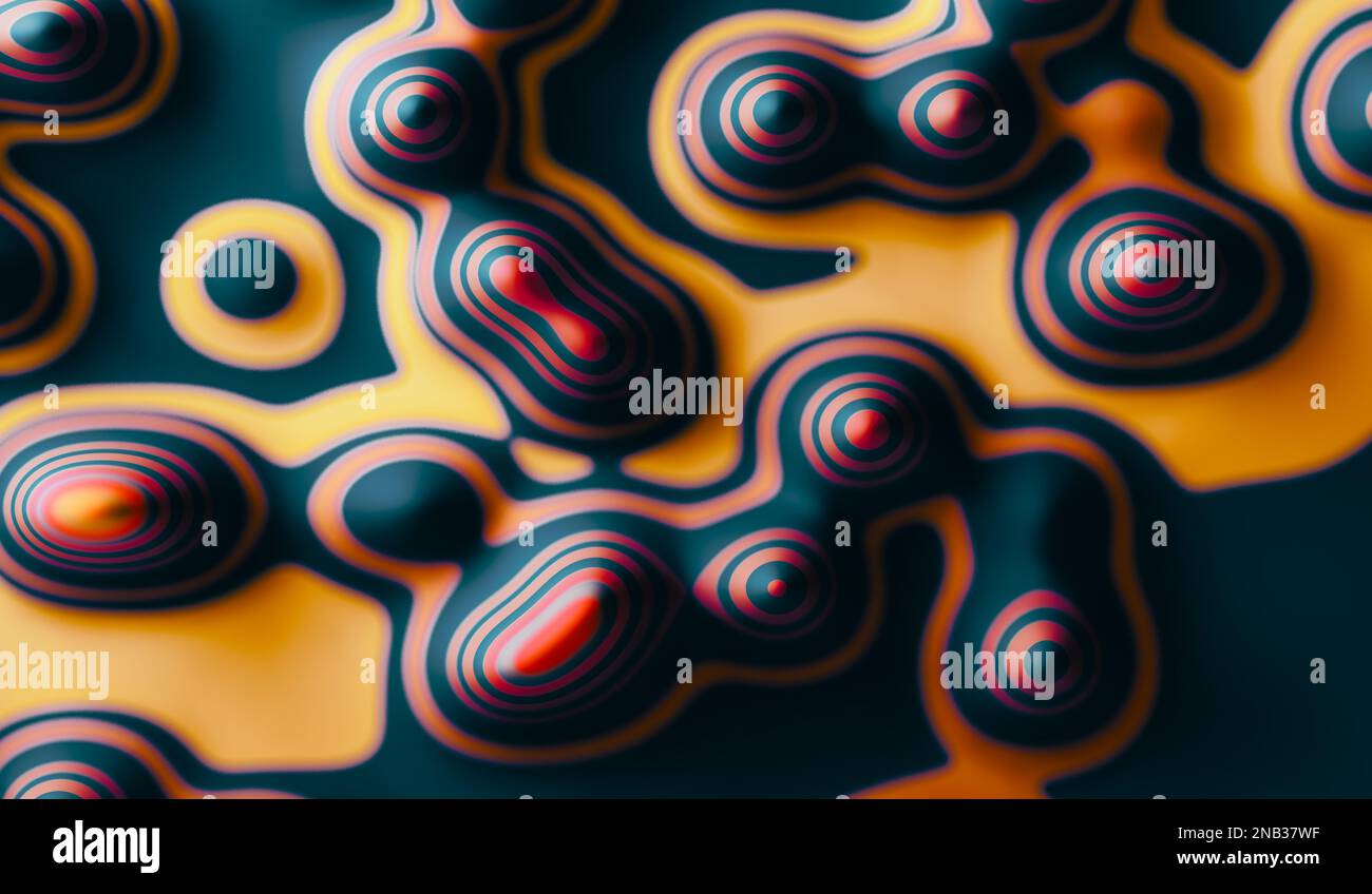 Linee colorate e forme astratte design.Abstract backgroud.3D illustrazione. Foto Stock