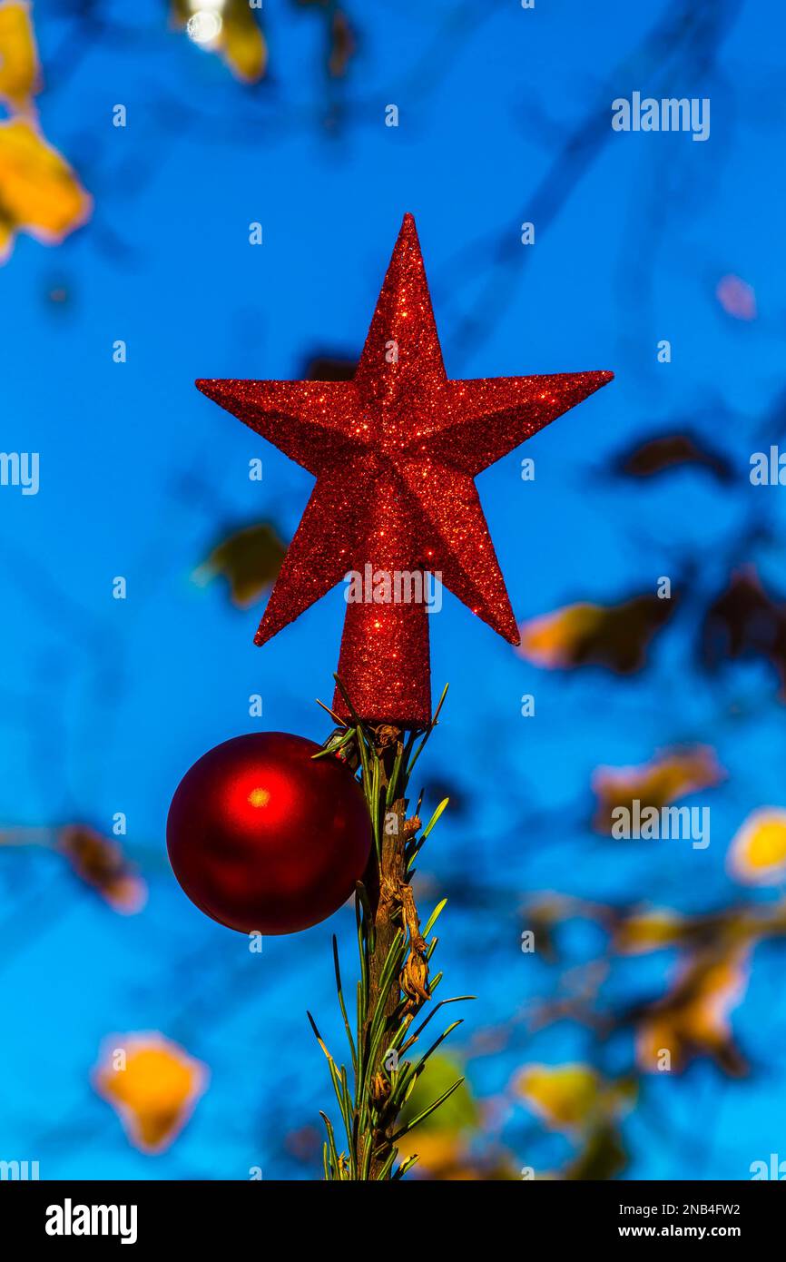 Red Star Christmas Topper Foto Stock
