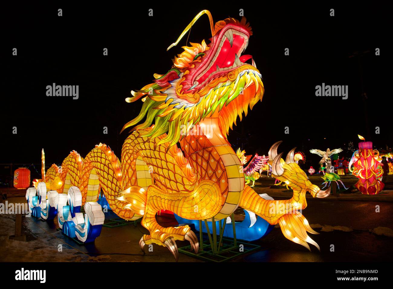 Festival della Lanterna Cinese a Toronto - il Drago Cinese Foto Stock