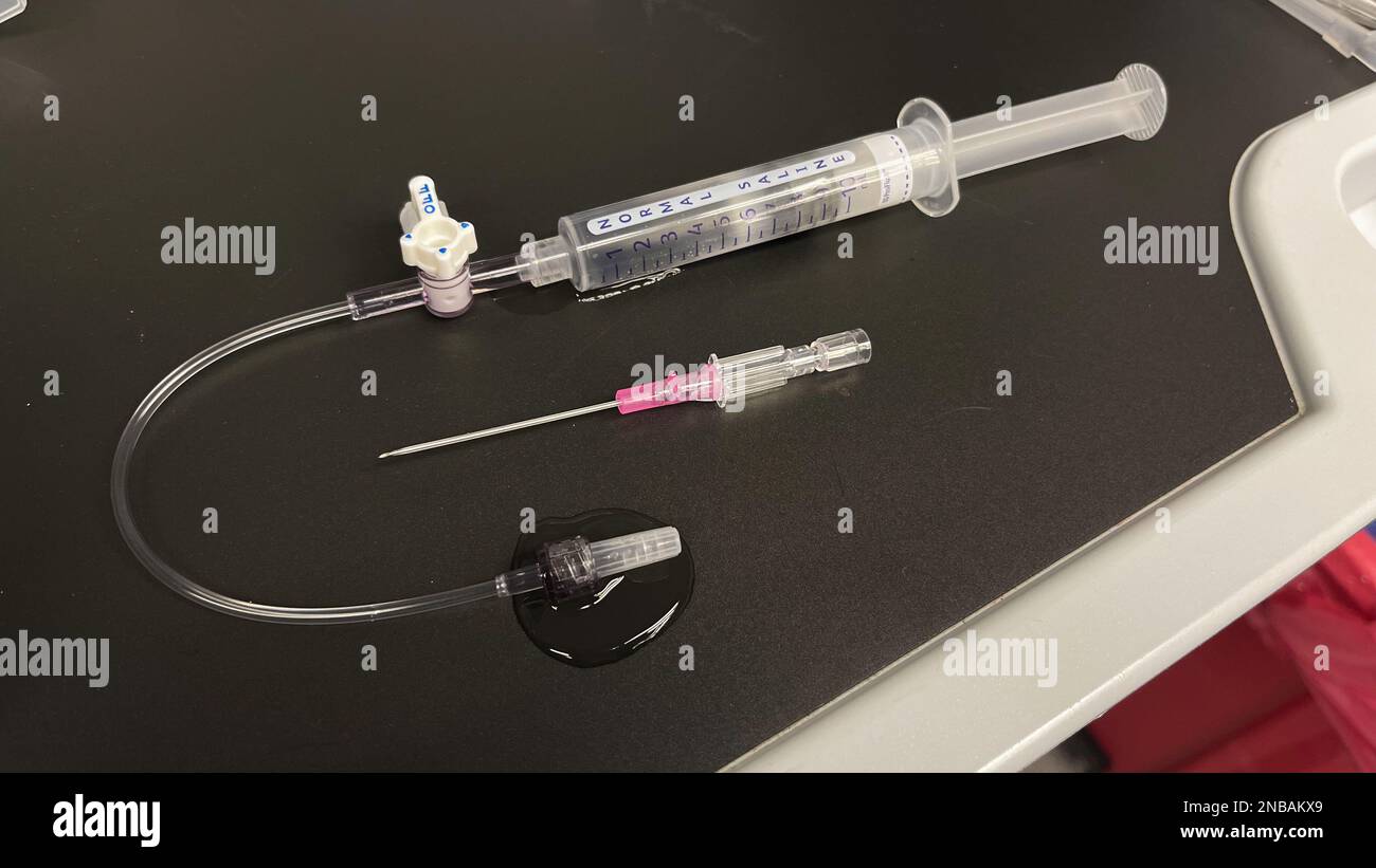 Farmaci ospedalieri IV farmaci e gocciolamento compreso propofol Foto Stock
