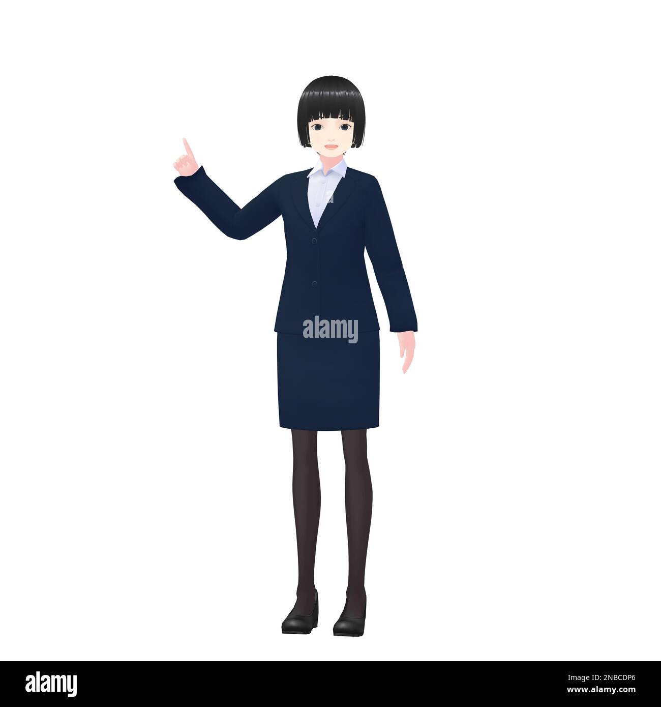 Servant civile femmina, Teller bancario femmina, modello 3D Foto Stock